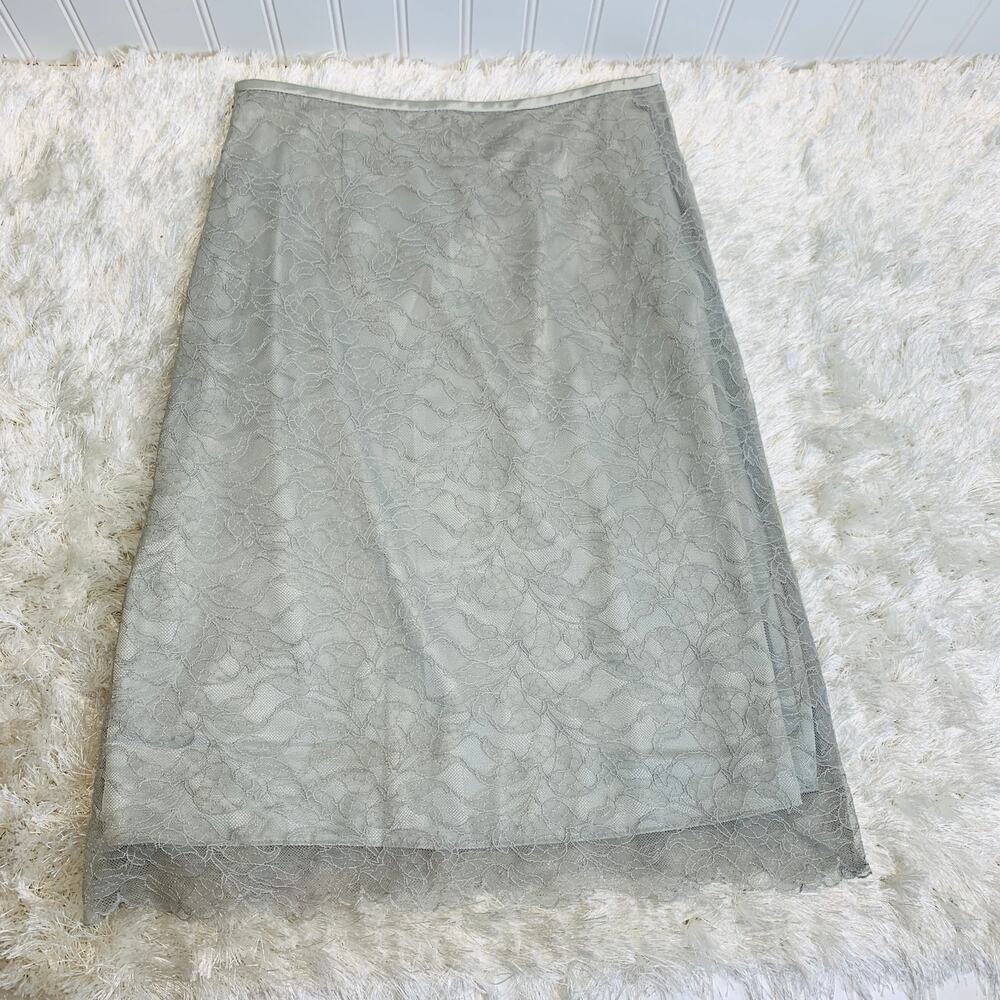 Silver Lace Skirt Formal Cocktail Attire Sz 4